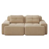 2-SITZER SOFA cord beige modular & extra tiefer sitz - Beige, Textil (204/69/104cm) - Urban Meuble