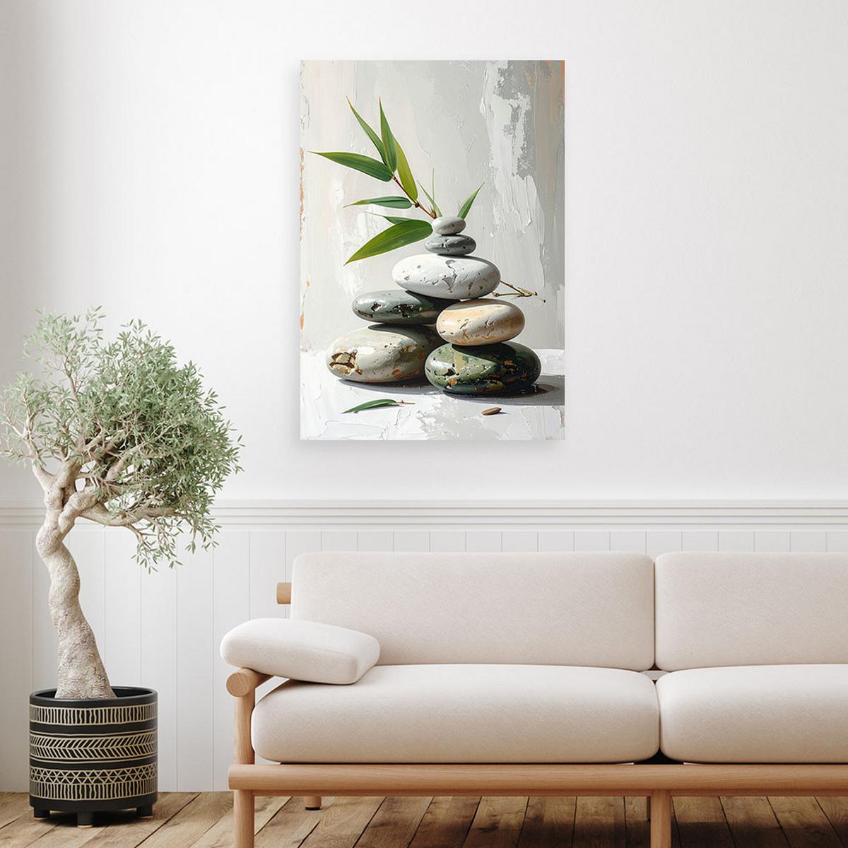 LEINWANDBILD Zen und Orientalisch 80x120cm - Grau, Textil (80/120cm) - Feeby