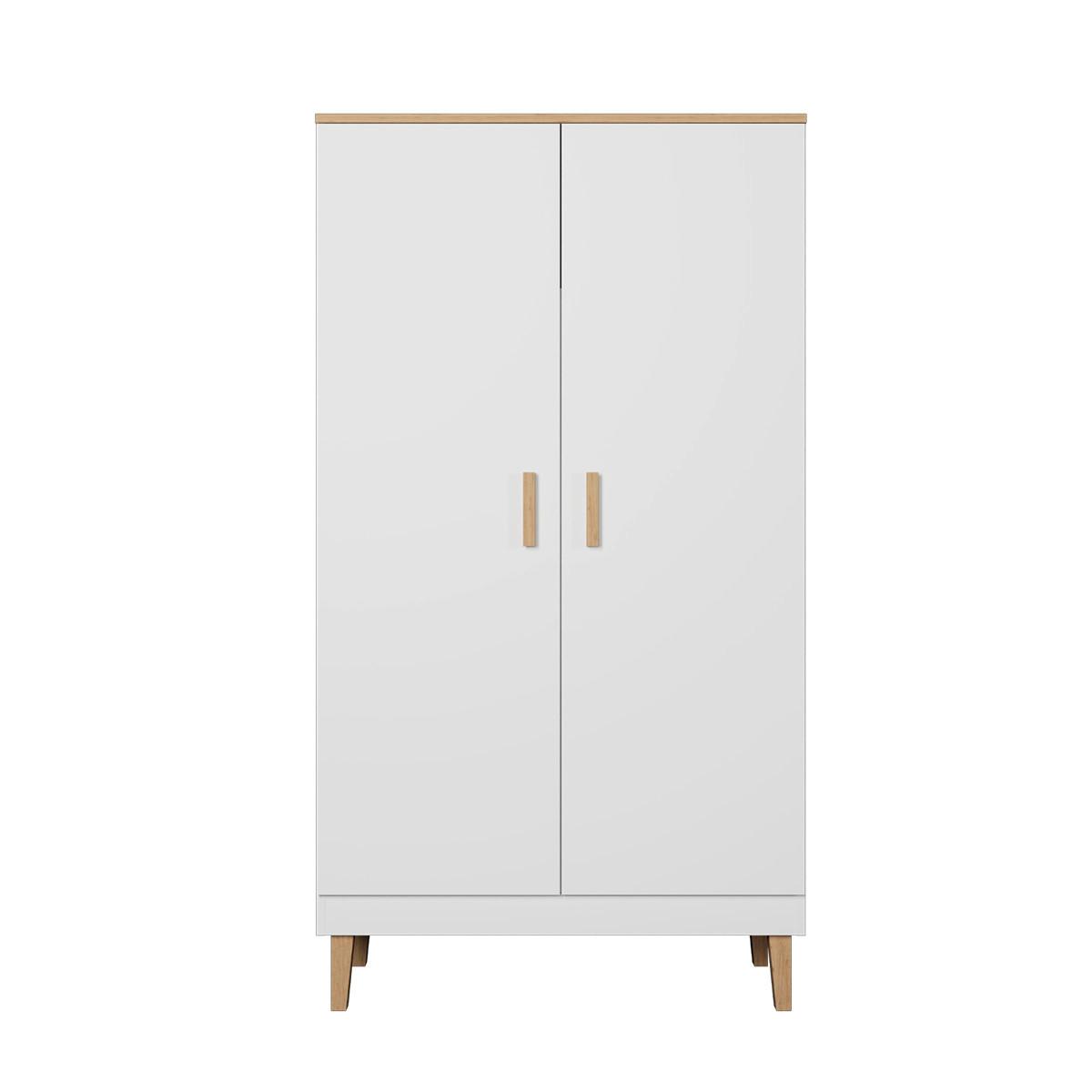 BABYKLEIDERSCHRANK 2 Türen Denver Weiß - Weiß, Holzwerkstoff (100/184/55cm) - Petits-meubles