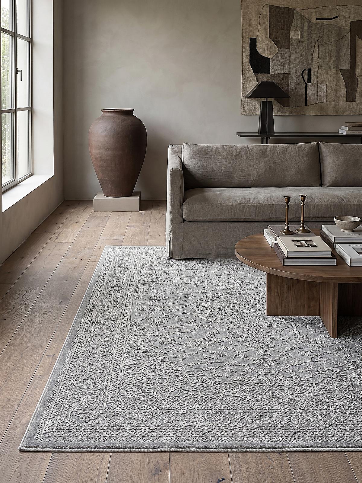 KURZFLORTEPPICH Uni KASOS Polyester Creme 120 x 170 cm - Beige, Textil (120/170cm) - KADIMA DESIGN