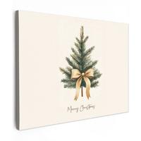 LEINWANDBILD Weihnachtsbaum - Weihnachten - Frohe Weihnachten - Beige Wandbild 40x30 cm - Sandfarben, Textil (40/30cm) - MuchoWow