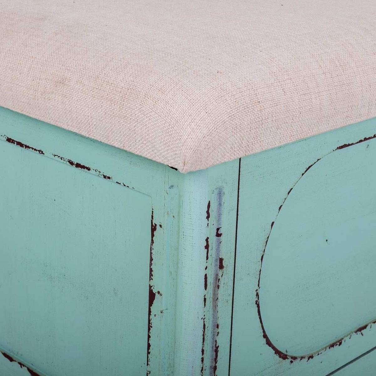 POLSTERBANK aus Holz 120x43x48 blauem - Blau, Holzwerkstoff (120/48/43cm) - Wanderlust