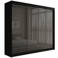 KLEIDERSCHRANK PEKA - 250 cm - Schwarz|Grau - Schwarz/Grau, Holzwerkstoff (250/215/61cm) - ALTDECOR