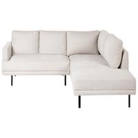 ECKSOFA 4-Sitzer Stoff Hellbeige linksseitig Breda - Beige/Schwarz, Textil (210/200cm) - Beliani