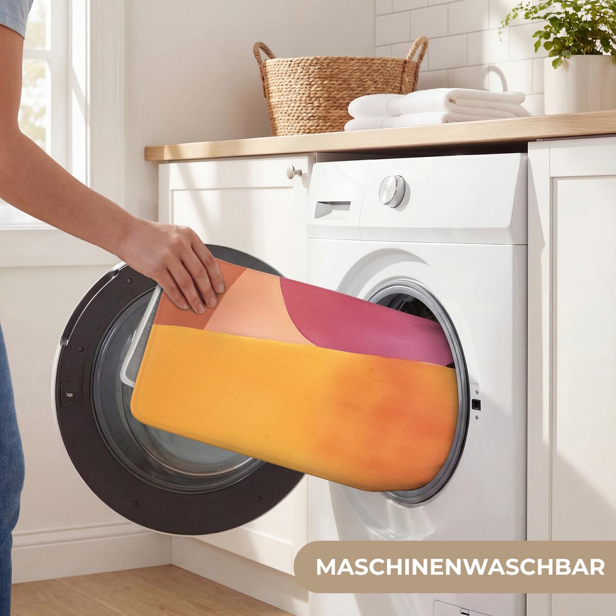 BADEMATTE Formen - Abstrakt - Farbenfroh 120x60 cm - Terracotta, Textil (120/60cm) - OnlyWow
