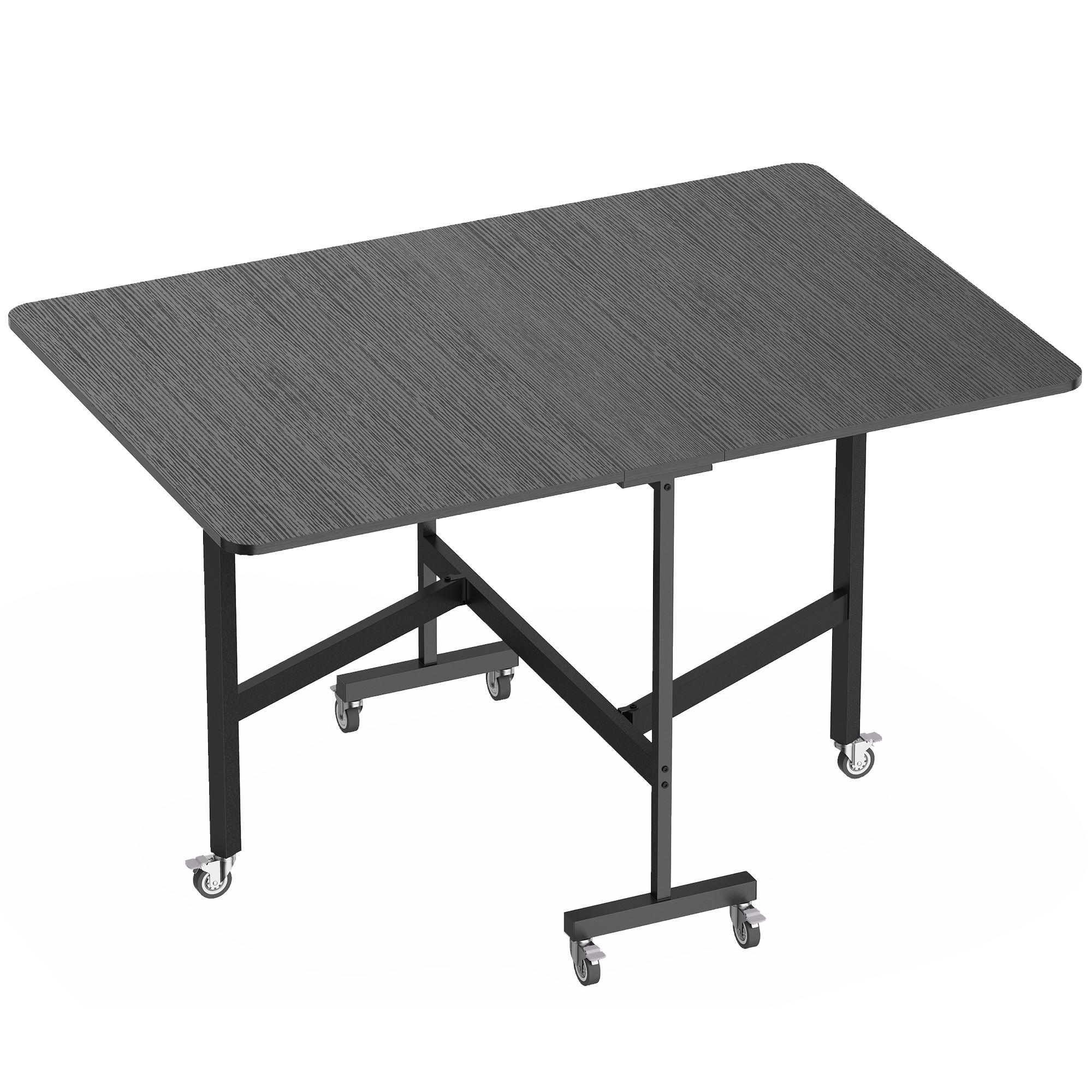 ESSTISCH klappbar aus Spanplatte Stahl Schwarz - Schwarz, Holzwerkstoff (120/80/73cm) - HOMCOM