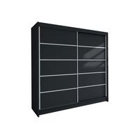 SCHWEBETÜRENSCHRANK Talin IV - Silberfarben/Schwarz, Holzwerkstoff/Metall (180/215/58cm) - MIRJAN24