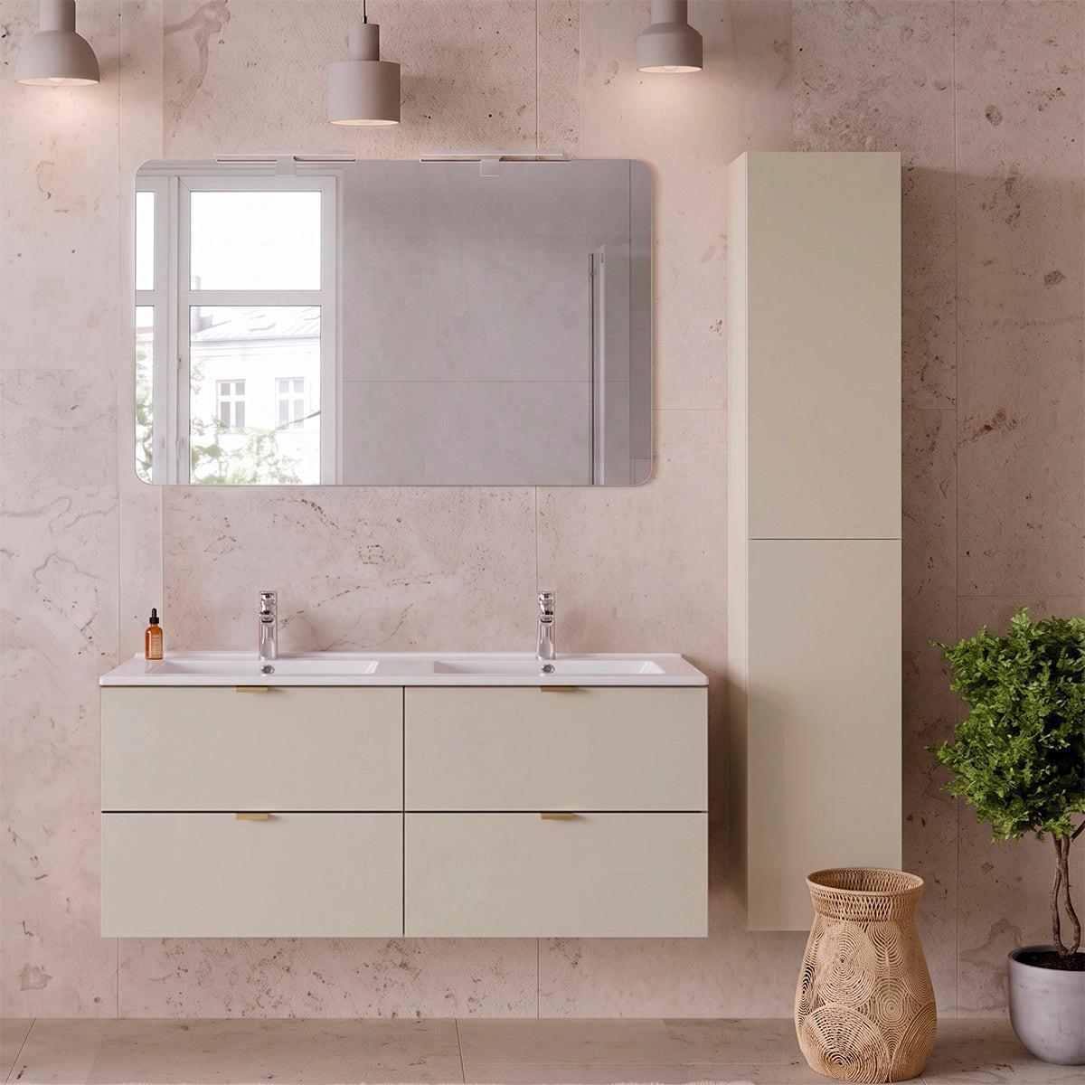 BADMÖBEL 120cm Azel 2er-Set Kaschmir - Beige, Holzwerkstoff (120/50/46cm) - Petits-meubles