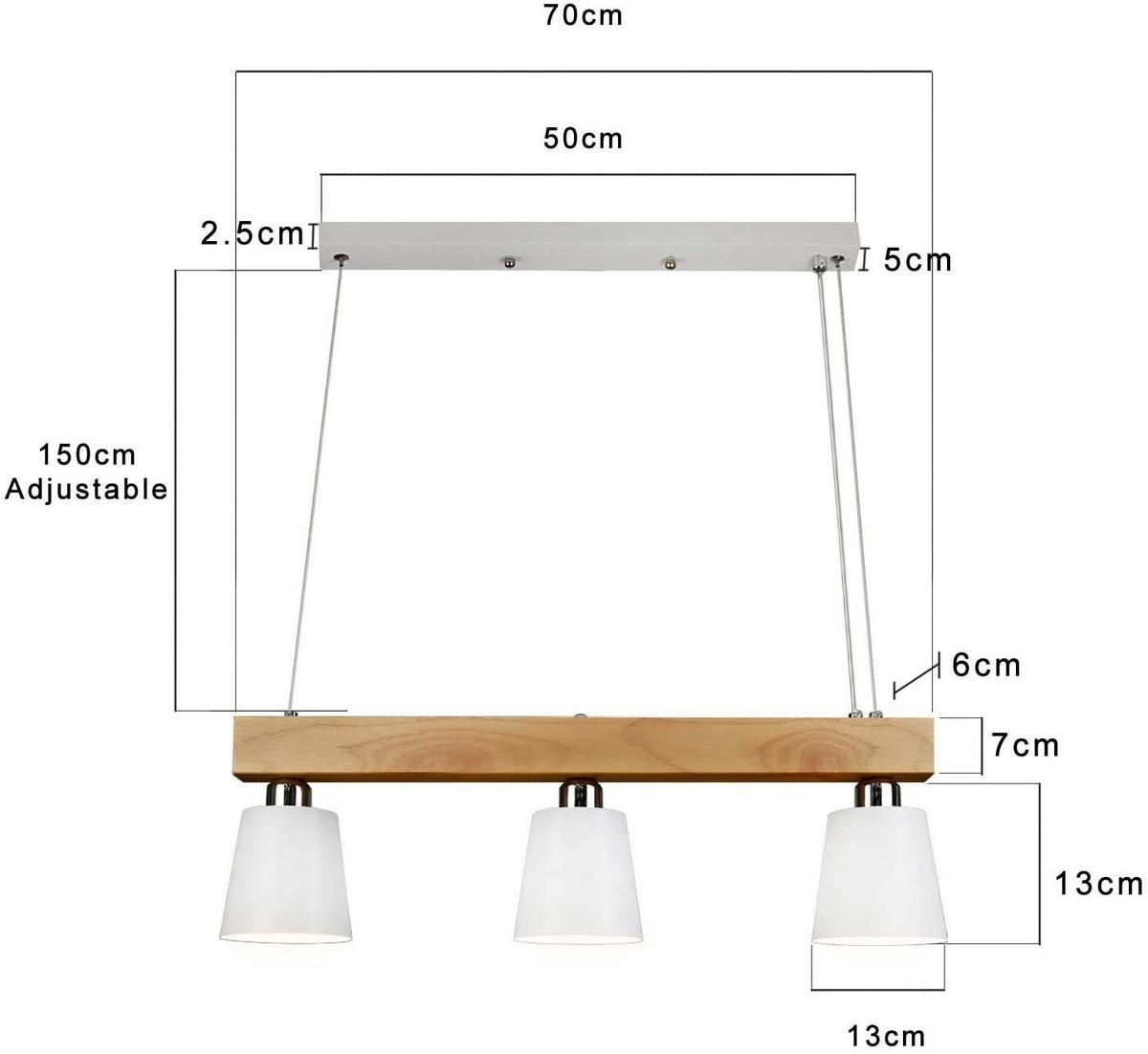 HÄNGELEUCHTE Persephone 70/14/23 cm - Weiß, Holz/Metall (70/14/122cm) - ZMH