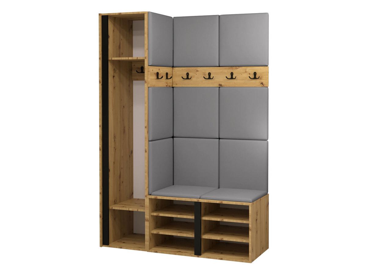 GARDEROBEN-SET Orion X - Weiß/Braun, Holzwerkstoff/Kunststoff (124/186/46cm) - MIRJAN24