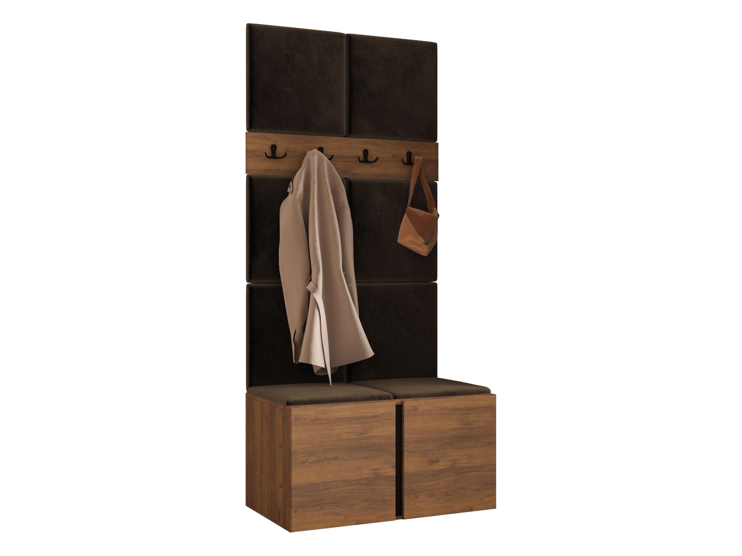 GARDEROBEN-SET Orion IV - Nussbaumfarben/Braun, Holzwerkstoff/Kunststoff (84/186/46cm) - MIRJAN24