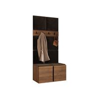 GARDEROBEN-SET Orion IV - Nussbaumfarben/Braun, Holzwerkstoff/Kunststoff (84/186/46cm) - MIRJAN24