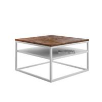 COUCHTISCH NOVA mit Ablage Weiß / Stirling Eiche - Eichefarben/Weiß, Holzwerkstoff (69/69/48cm) - Lookway