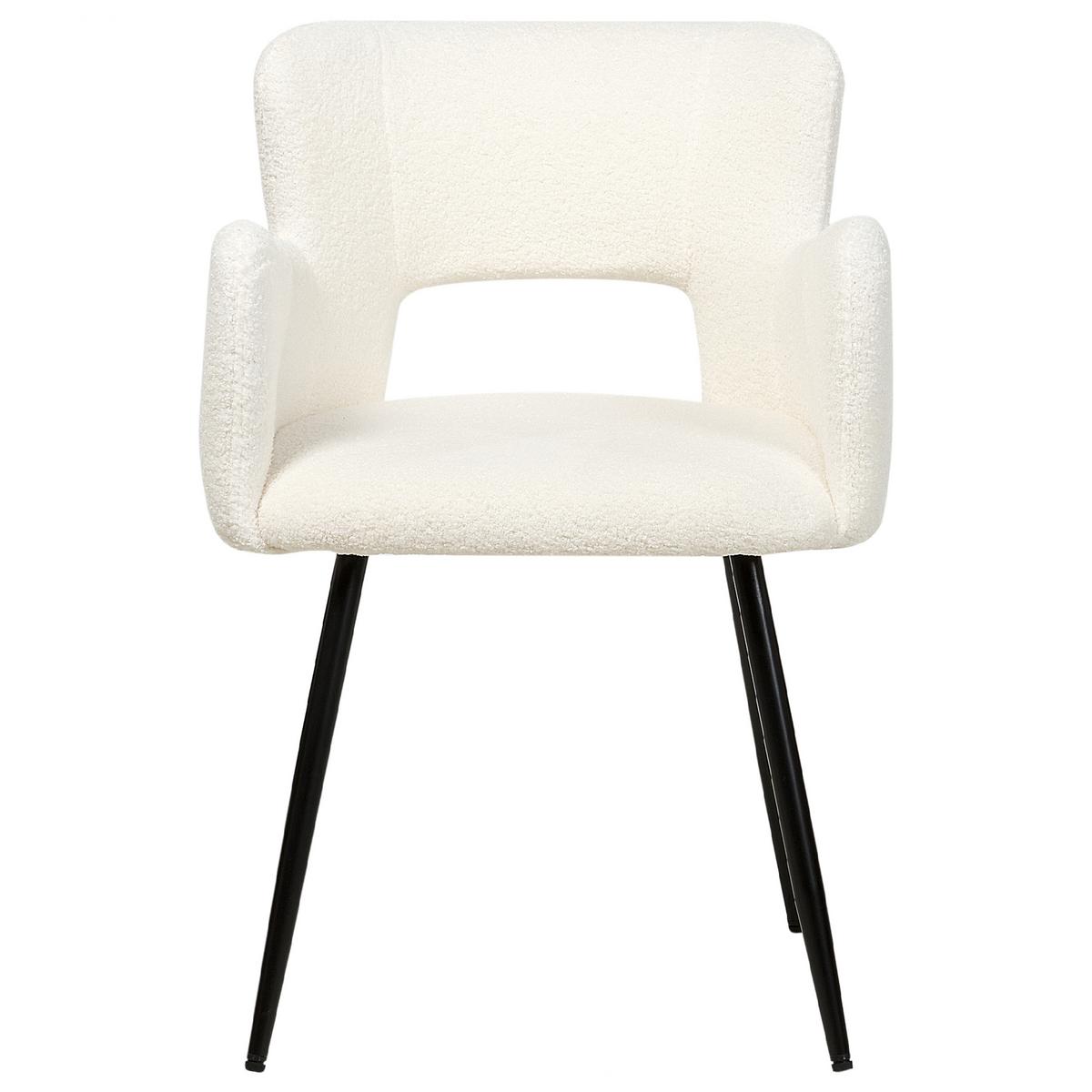 ESSZIMMERSTUHL 2er-Set Samtstoff Weiß Sanilac - Creme, Textil/Metall (52/75/44cm) - Beliani