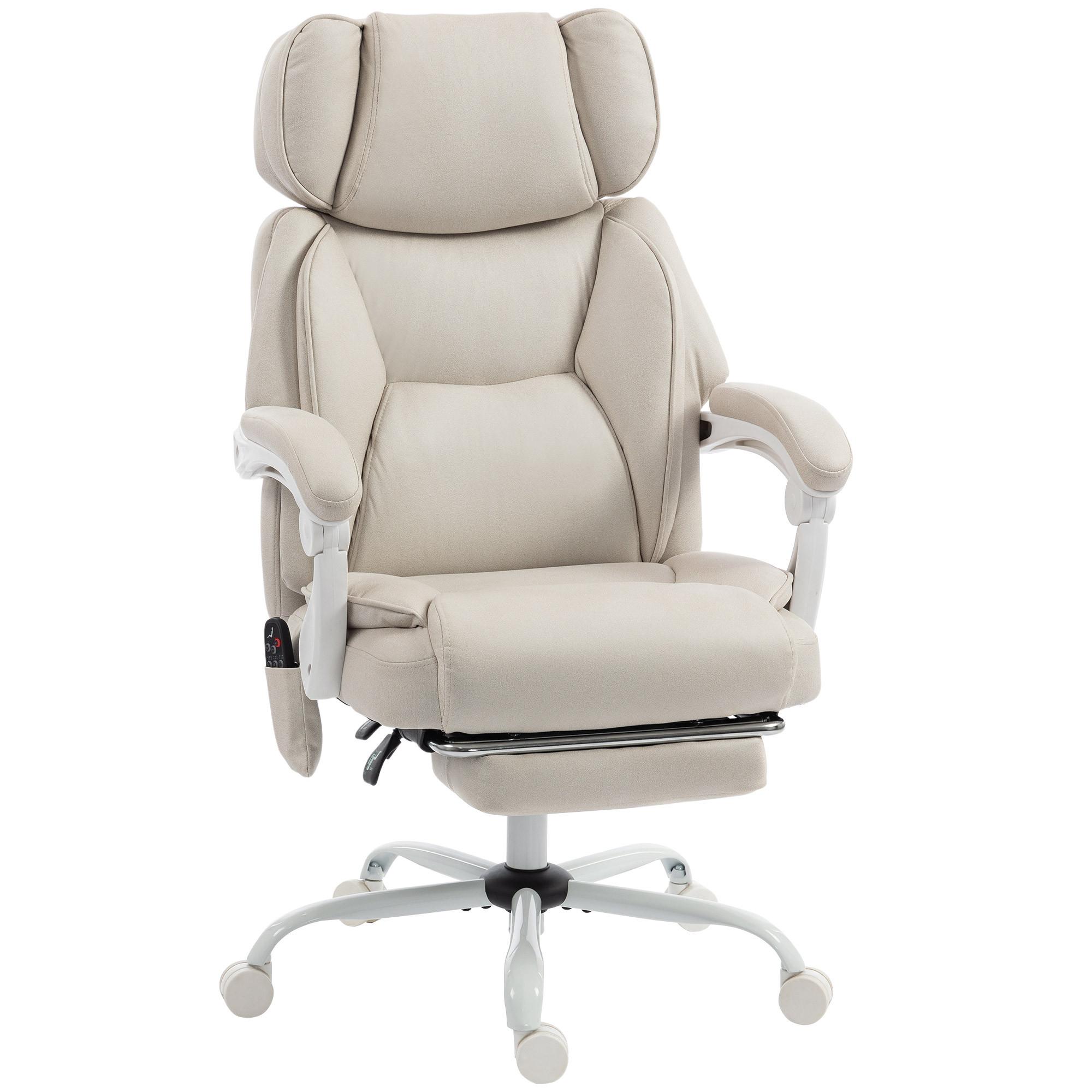 BÜROSTUHL Kunstleder Cremeweiß - Creme/Weiß, Kunststoff/Textil (75.5/122.5/70cm) - HOMCOM