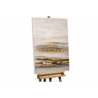 ACRYLBILD HANDGEMALT 75/100 cm - Beige/Goldfarben, Holz/Textil (75/100cm) - KUNSTLOFT