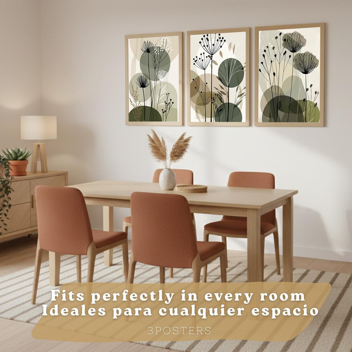 POSTER 4er Kunstdruck-Set Wandbilder Blumen Botanisch modern Wohnzimmer Deko, Schlafzimmer, Küche, Badezimmer Rahmenlos A3 - Klar, Papier (29.7/1/42cm) - Nacnic