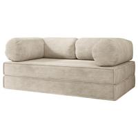 BETTSOFA ALVIO aus Schaumstoff Cordstoff Creme Schlaffunktion - Creme, Textil (170/68/80cm) - MASSENO