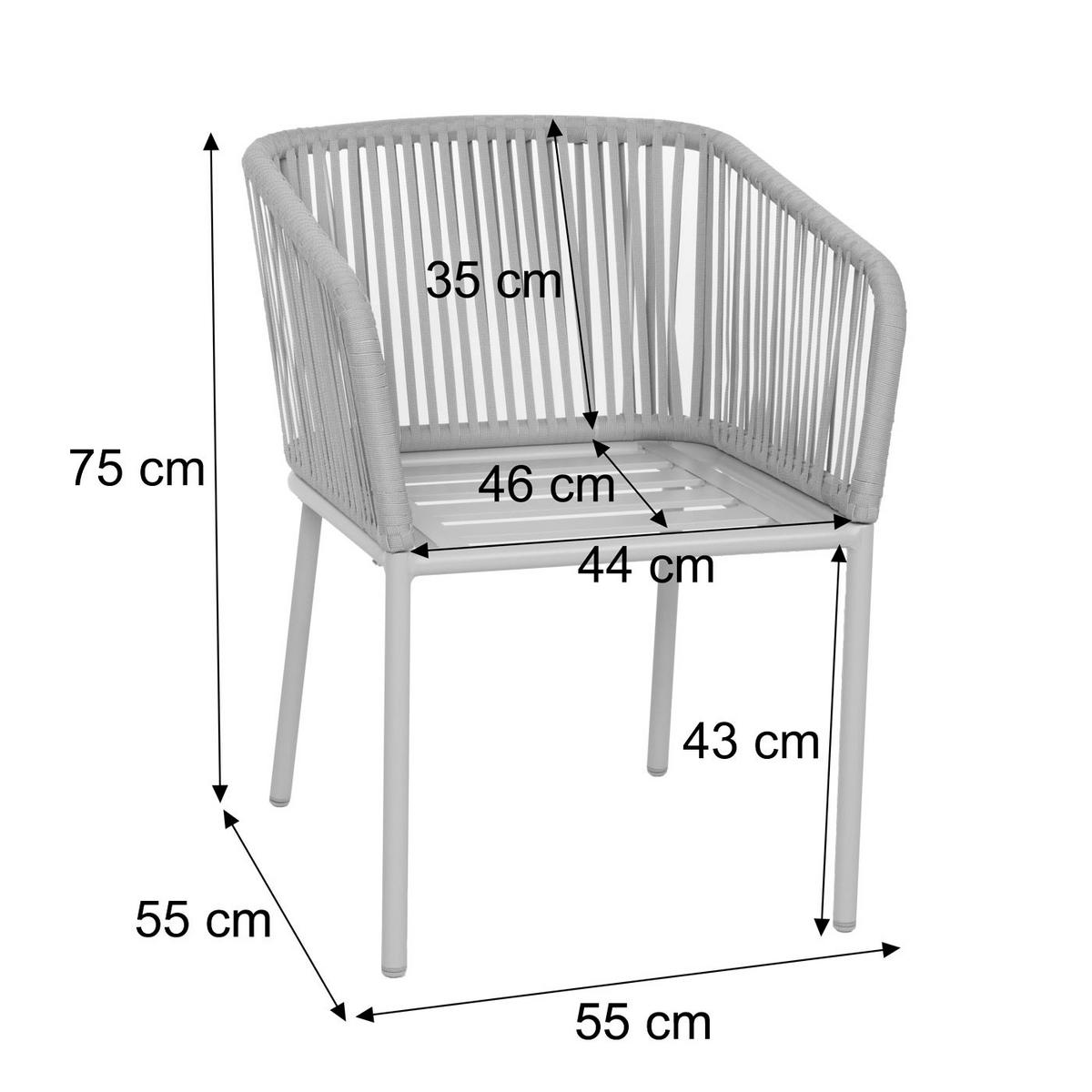 GARTENSTUHL Grau, Taupe - Taupe/Grau, Textil (55/75/55cm) - MCW