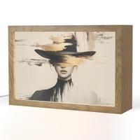 TISCHLEUCHTE Frau - Hut - Farbe 30x20 cm - Braun, Holzwerkstoff (8/30/20cm) - OnlyWow