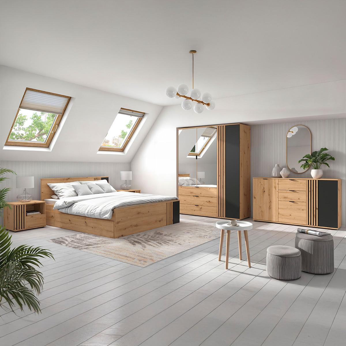 BETT 160/200 Ezra Holz - Braun, Holzwerkstoff (160/200cm) - Petits-meubles