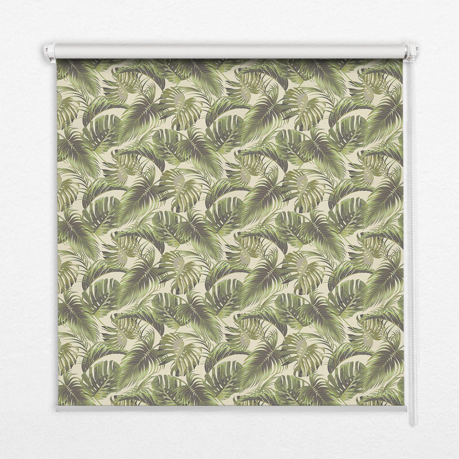 INNENROLLO - Fensterrollo - Rollo - 90x180 cm - Blütenblätter - Grün, Kunststoff (90/180/0.5cm) - TULUP