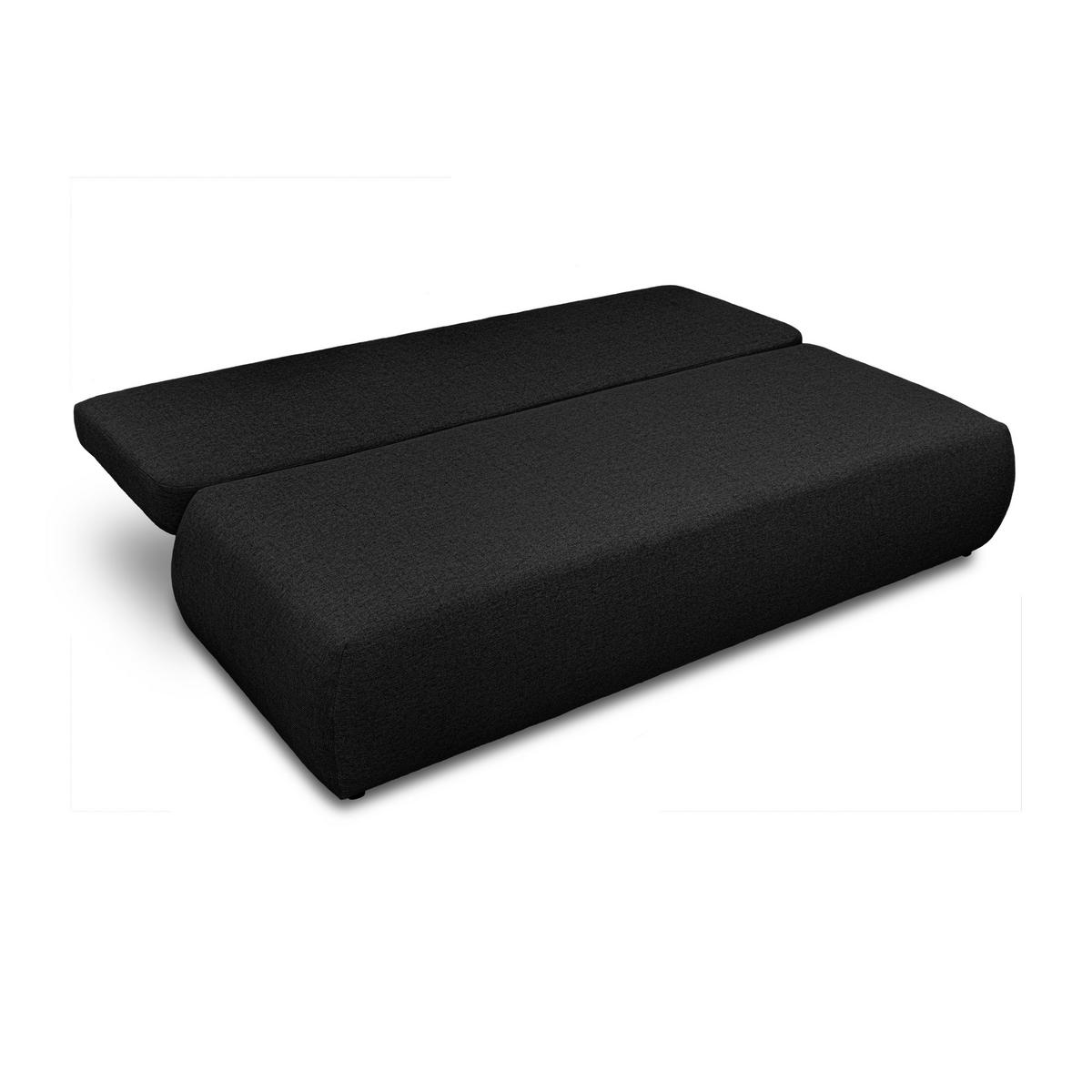 SCHLAFSOFA CLAIRE, zweisitzig, mit Schlaffunktion, Neve 100 - Schwarz, Textil (208/90/95cm) - Lookway