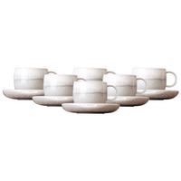 KAFFEETASSEN MIT UNTERTASSEN Perlemor Sand beige 190 ml 6er Set - Beige, Keramik (16.1/9.4/16.1cm) - like.Villeroy & Boch