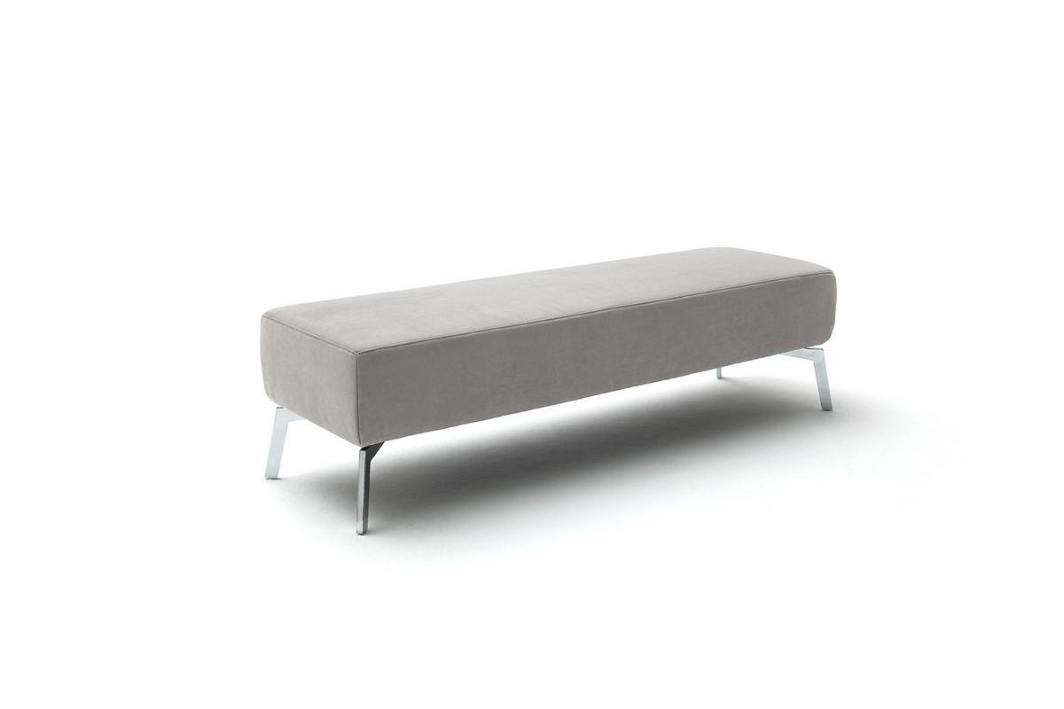 HOCKERBANK SOFIA Grau Webstoff - Grau, Textil (152/42/47cm) - KAWOLA