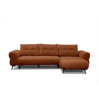 ECKSOFA SALVINI 4-Sitzer, dunkelorange - Dunkelorange/Schwarz, Holzwerkstoff/Textil (292/158cm) - Wozimo