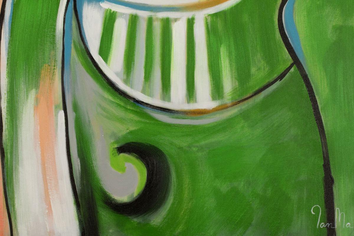 ACRYLBILD HANDGEMALT 60/90 cm - Grün, Holz/Textil (60/90cm) - KUNSTLOFT