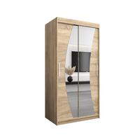 SCHWEBETÜRENSCHRANK 200/100/62 2-türig - Silberfarben/Sonoma Eiche, Holz/Kunststoff (100/200/62cm) - MÖBEL KRYSPOL
