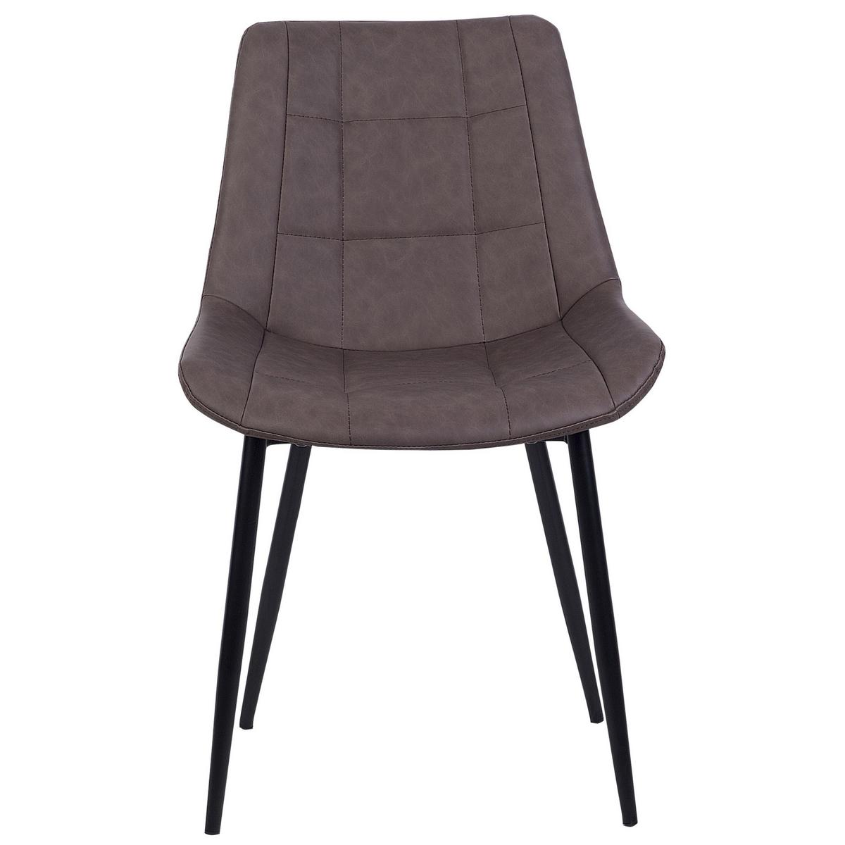 ESSZIMMERSTUHL 2er-Set Kunstleder Dunkelbraun Melrose - Braun, Textil/Metall (51/82/59cm) - Beliani