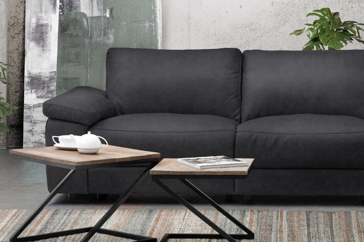 ECKSOFA XL MOTORISCHER RELAXFUNKTION LOLA Schwarz Webstoff Relaxfunktion - Schwarz, Textil (304/178cm) - KAWOLA
