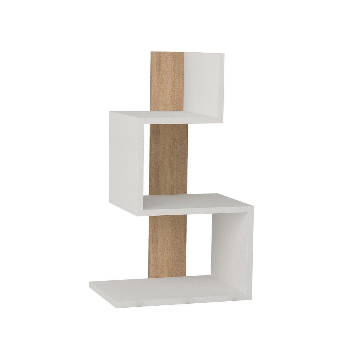 NACHTTISCH Weiß und Holzdekor Eiche L42 cm – ROSIE - Weiß, Holzwerkstoff (30/72/42cm) - Calicosy