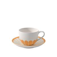 KAFFEETASSE MIT UNTERTASSE Fleur Couleur Soleil 160 ml - Gelb, Keramik (0.16L) - Villeroy & Boch