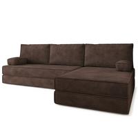 ECKSOFA ANKO modulares Boneless Sofa mit Schlaffunktion Braun Kordstoff - Braun, Textil (270/160cm) - MASSENO