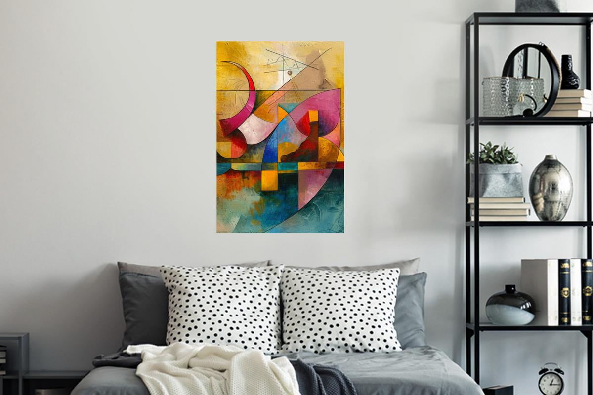 WANDTATTOO Kunst - Abstrakt - Modern Wandbild 40x60 cm - Gelb, Kunststoff (40/60/0.1cm) - MuchoWow