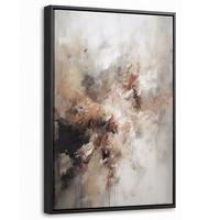 LEINWAND Bilder mit Rahmen - Farbe - Abstrakt - Beige - Kunst - 40x60 - Greige, Textil (40/60cm) - MuchoWow