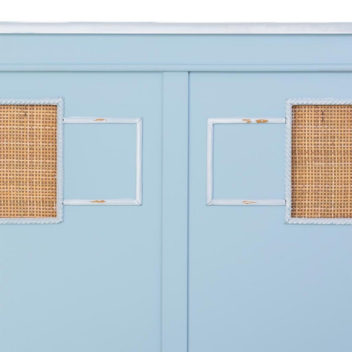 BETTKOPFTEIL 150x6x130 cm - Blau, Holz (150/130/6cm) - Wanderlust