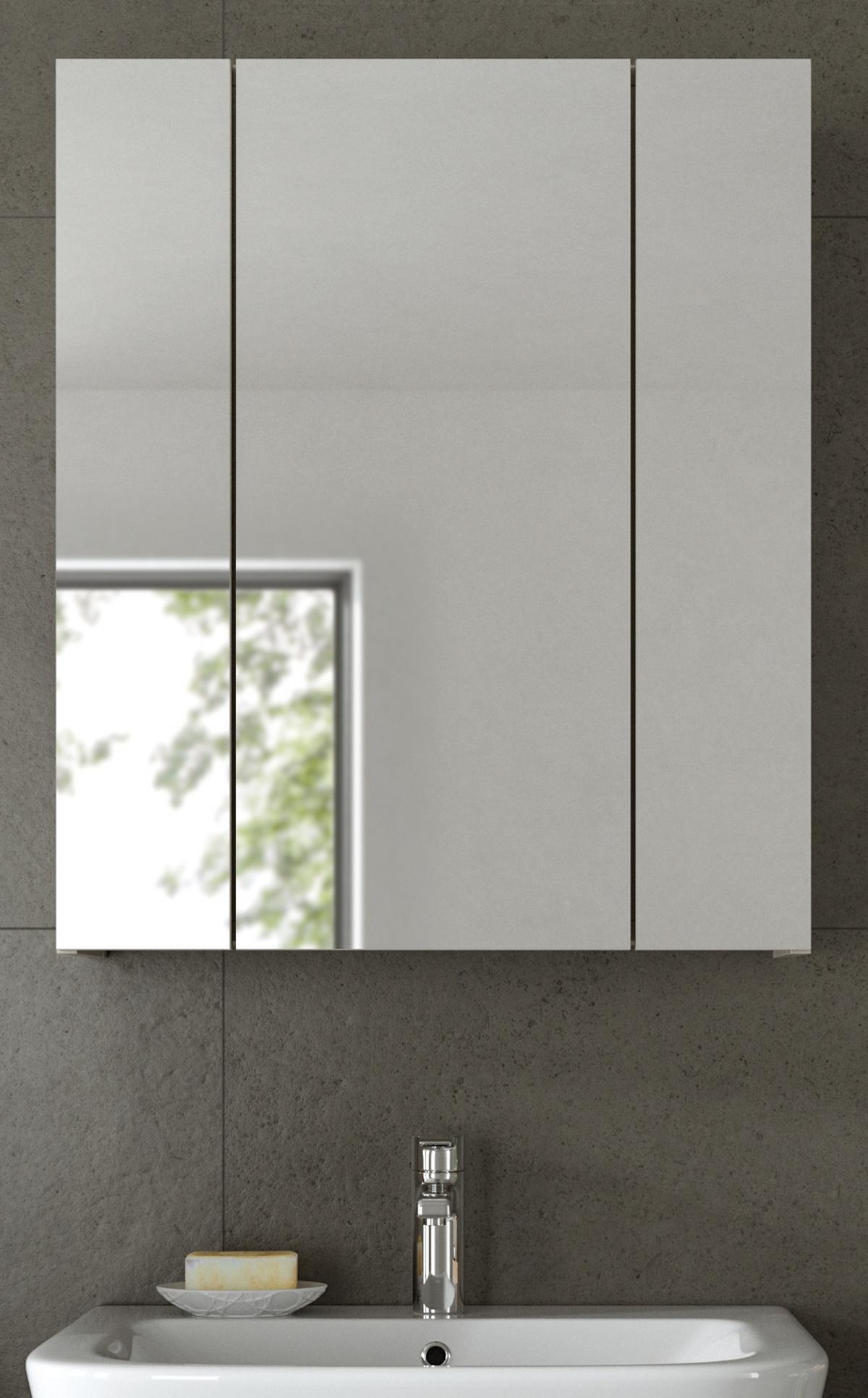 SPIEGELSCHRANK Kaschmir 60 x 70 cm, Badezimmer Schrank 3-türig - Kaschmir, Glas/Holzwerkstoff (60/70/18cm) - Inn.Furn