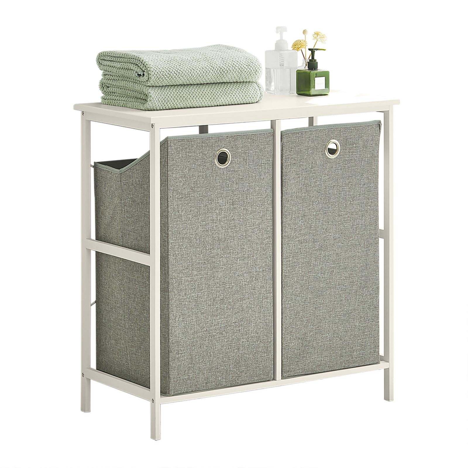 WÄSCHESCHRANK Weiß - Weiß, Holzwerkstoff/Metall (77/80/38cm) - SoBuy