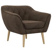 SESSEL PIRS - Braun Velvet - Holzbeine - Dunkelbraun/Buchefarben, Holzwerkstoff/Textil (80/75/74cm) - MKS