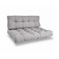 PALETTENKISSEN ECO Style Sitz 120x80x15cm Hellgrau + Rücken (1tlg) - Hellgrau, Textil (80/15/120cm) - Beautissu 