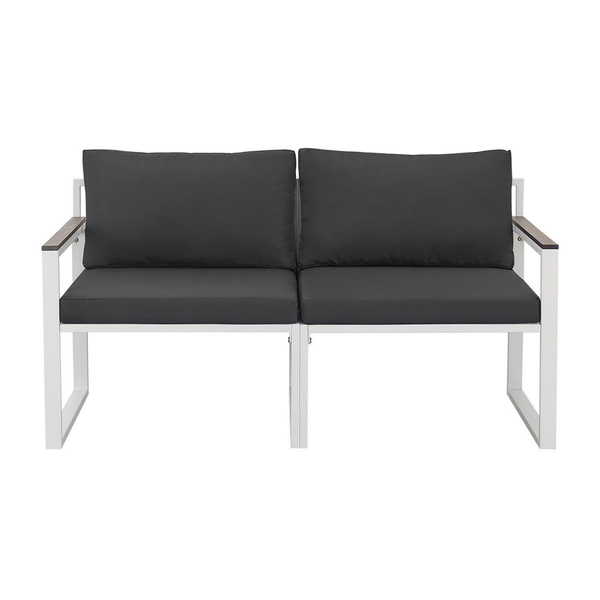 GARTENMÖBEL Bari dunkelgrau 5-tlg. - Grau, Metall - Juskys