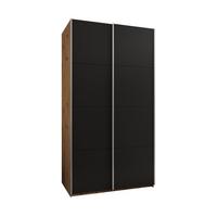 SCHWEBETÜRENSCHRANK 245,5/140/64 2-türig - Silberfarben/Schwarz, Holz/Metall (140/245/64cm) - Abiks Möbel