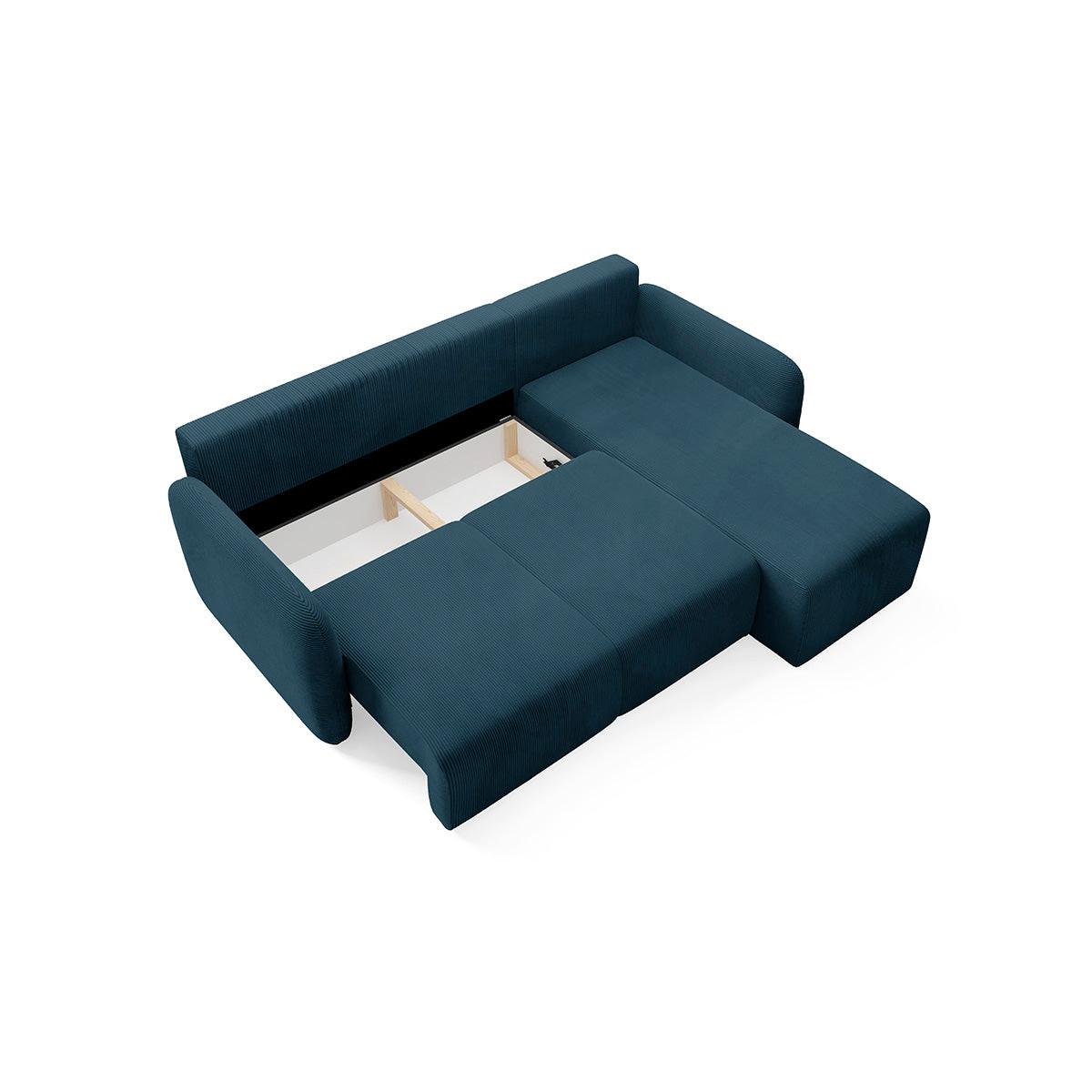 ECKSOFA Dora 3 Sitzplätze Dunkelblau - Blau, Holz (245/185cm) - Petits-meubles