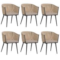 ESSZIMMERSTUHL Cremeweiß, Braun 6er-Set - Weiß/Braun, Textil (61/82/57cm) - MCW