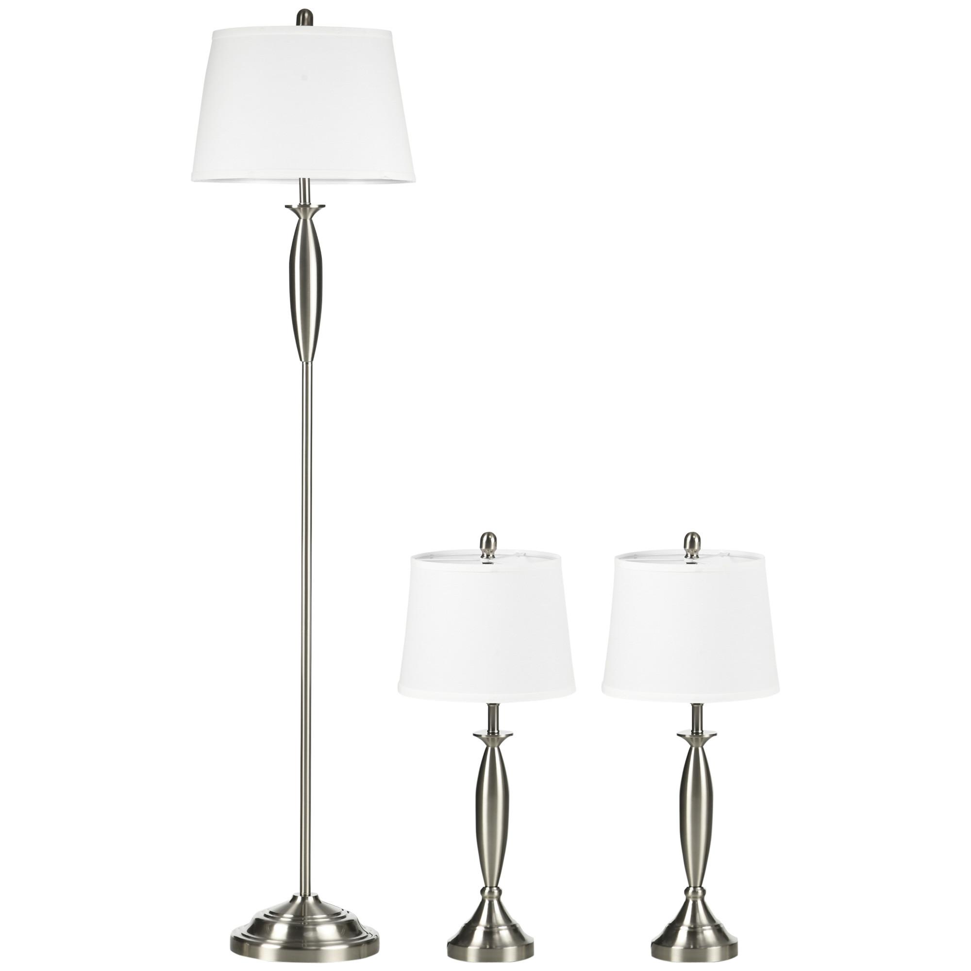 3-TEILIGES Leuchten-Set inkl.1 Stehleuchte, 2 Tischleuchten für Wohnzimmer - Multicolor, Metall (38/38/162cm) - HOMCOM