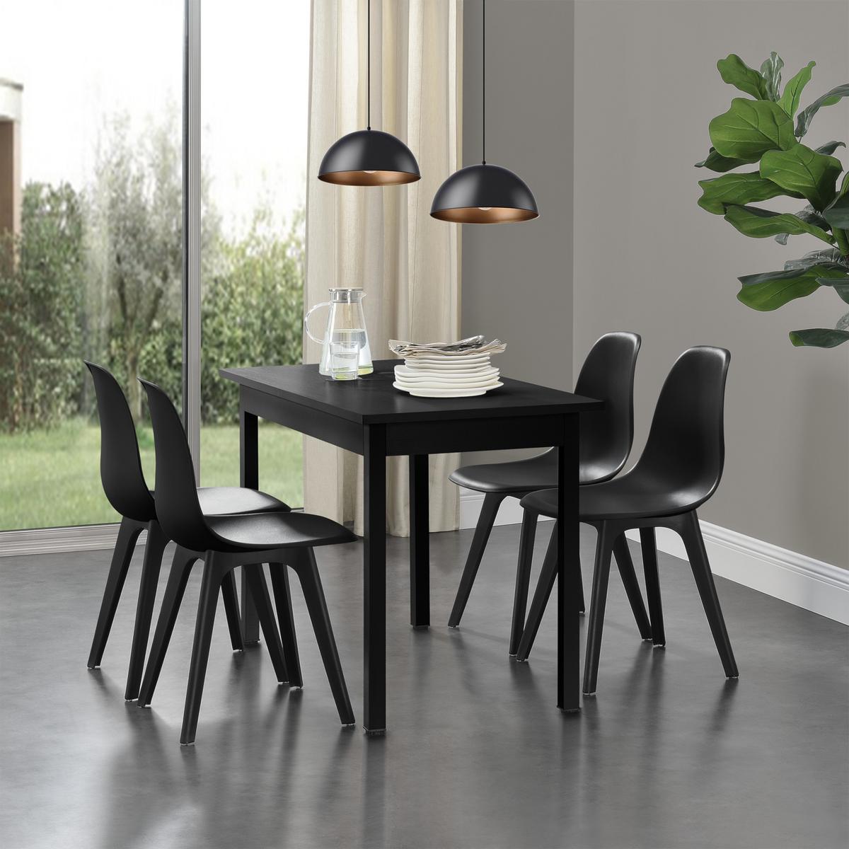 ESSZIMMERSTUHL-SET 2 TLG. Brevik - Schwarz, Textil (54/83/48cm) - [en.casa]